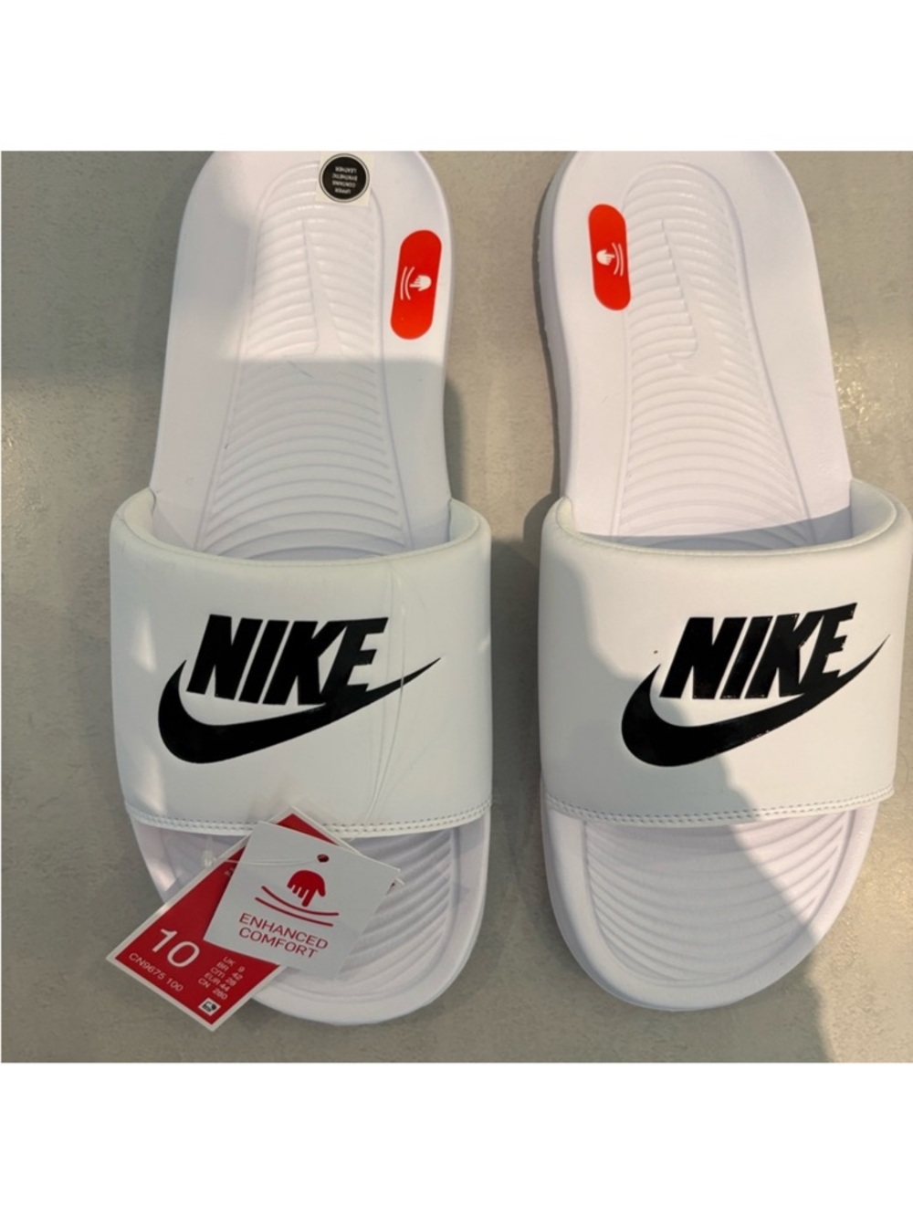 Nike White Black Slide Sandals